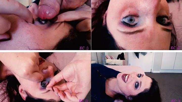 Cum in my Cupped Eye With Purple MakeUp