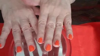 sexy short nails in orange