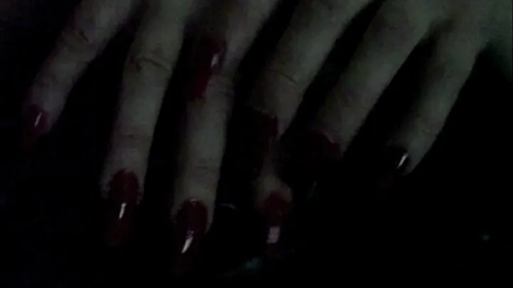 Video with Finger Nail Fetish nails in dark red