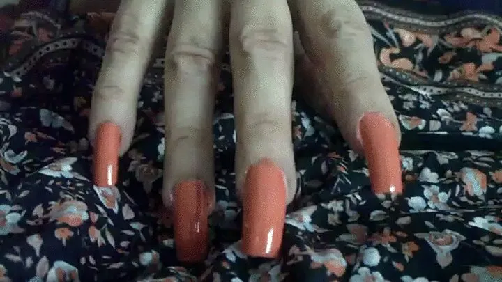 Lady with Finger Nail Fetish and nails in orange