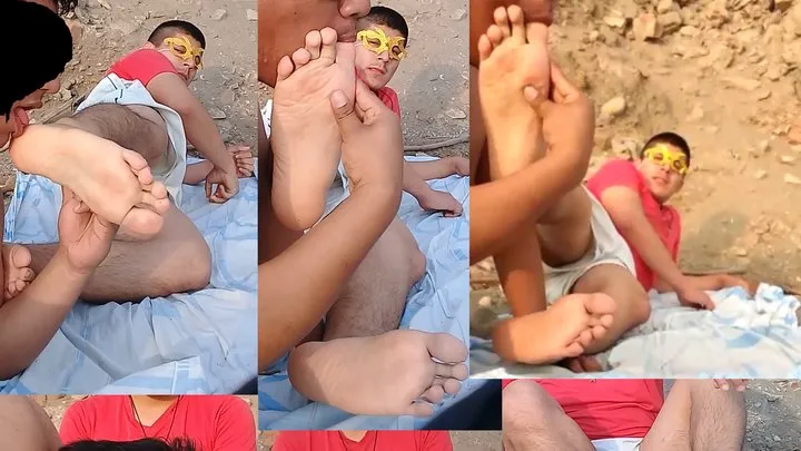 Foot Worship on the beach