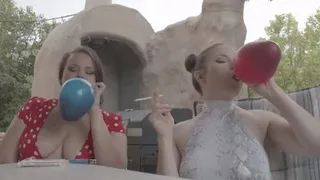 smoke with balloons