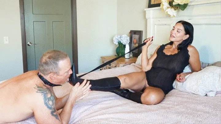 Sexually humiliating my fuck slave (and boot bitch!)