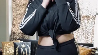 Curvy Adidas Track Suit Strip Tease