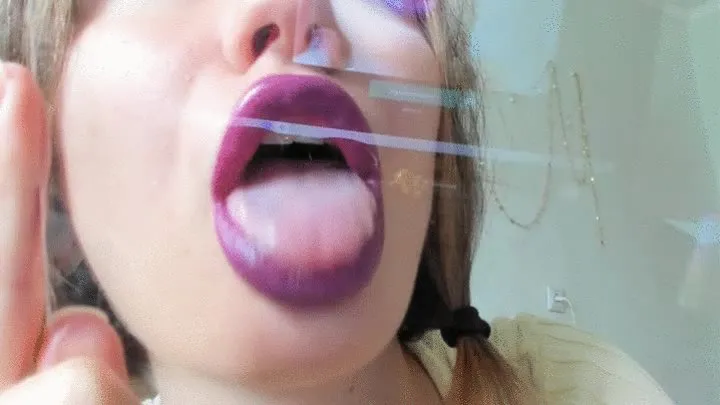 Naughty purple lips