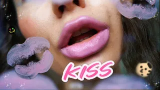 Sensual creamy pink kiss