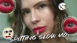 Sexy girl spitting slow mo