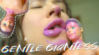 Gentle giantess sticky kiss