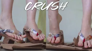 Boxes crush in flip flops