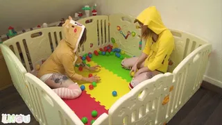 Chocobo and Alexia Pet play in Diaper