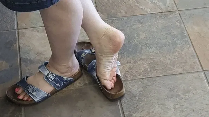 Candid Birkenstocks at the Gas Station!