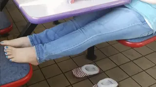 Sweaty Barefoot Slipperplay at KFC!