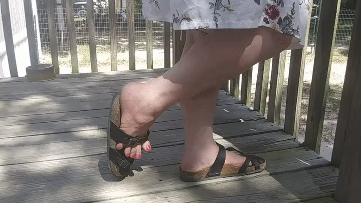 Sexy Birkenstock Dipping and Dangling (Close Up)!