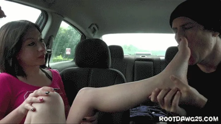 Tessa Faye in Front Seat Footworship