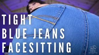 Tight Blue Jeans Facesitting