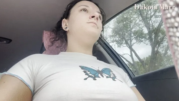 Exhibitionist Public Masturbation While Driving The Car Dakota Marr Hairy Pussy Manual Masturbation