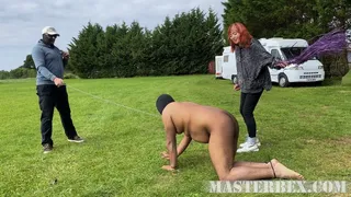 Castrating the worthless balls of a worthless slut - Miss Eva Ray and Master Bex
