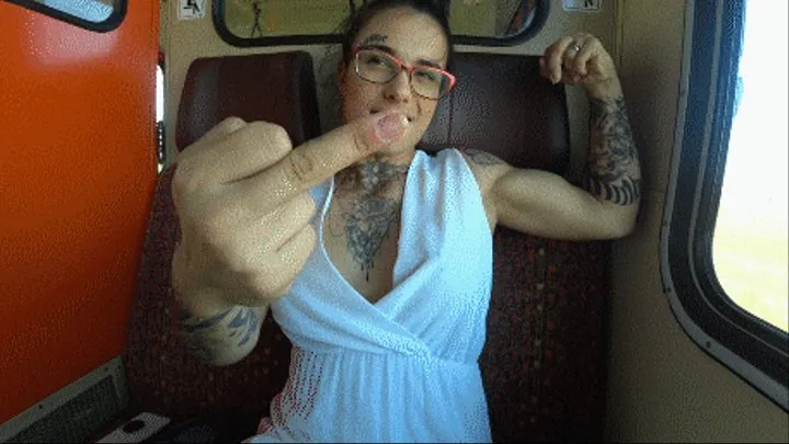 BICEPS PRINCESS ON THE TRAIN-YOU ARE AFRAID OF ME AND YOU WANNA SERVE ME AT THE SAME TIME!