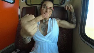 BICEPS PRINCESS ON THE TRAIN-YOU ARE AFRAID OF ME AND YOU WANNA SERVE ME AT THE SAME TIME!