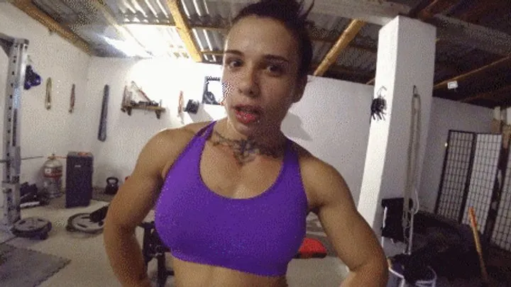 ARROGANT GYM PRINCESS:EAT MY SWEATY MUSCULAR BOOTY AND I 'll FART IN YOUR FACE IN RETURN