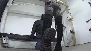 Jay - BRUTAL HAND TRAMPLING and BEATDOWN with EGO Thight Height boots - Overknee