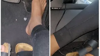 Vid Collage of Both Feet While Driving