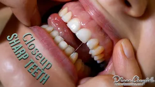 Extrem close-up razor sharp teeth