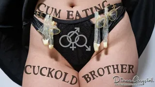 Condom cum eating Cuckold Step-Brother