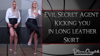 Evil Kicking in Leather Skirt