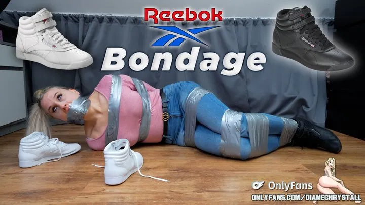 Self Duct Tape Bondage Struggling - Tapegagged Gag talk Reebok Sneakers Smelling Sniffing