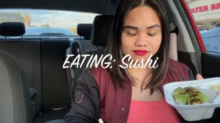 Eating: Sushi Roll in the car CC