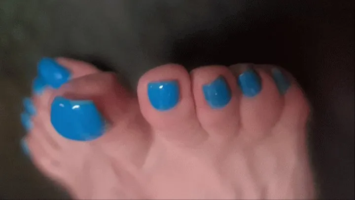 Dinah's Feet and Legs, Blue Toenails
