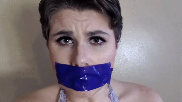 Damsel in Gagged with Ducktape