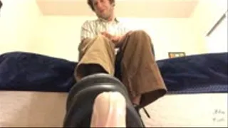 Alpha Stomps & Bends Homo's Cock With Boots CBT