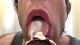 Dude Eating Ice Cream Up-close