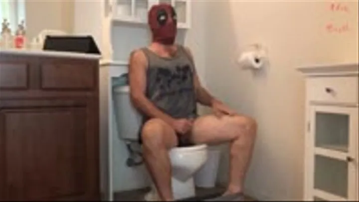 Deadpool Moans and Sits On Toilet