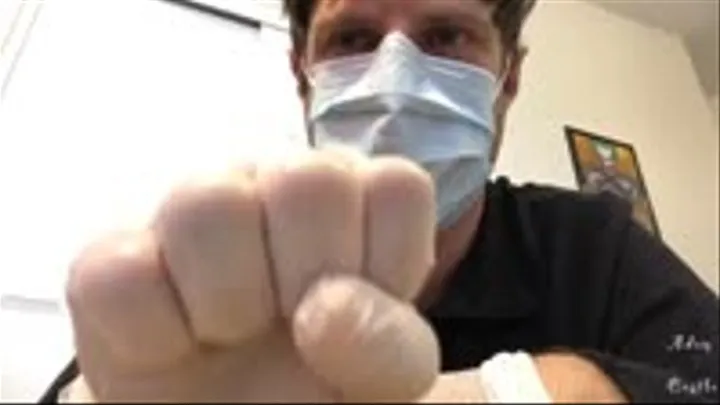 Doctor Does Medical Exam With Surgical Gloves POV