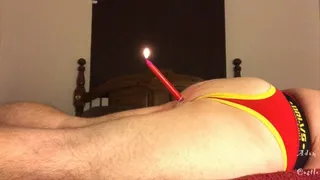 Lighted Candle In Stud's PHAT Ass