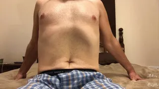 Stud In Boxers Plays Around With His Shaved Belly
