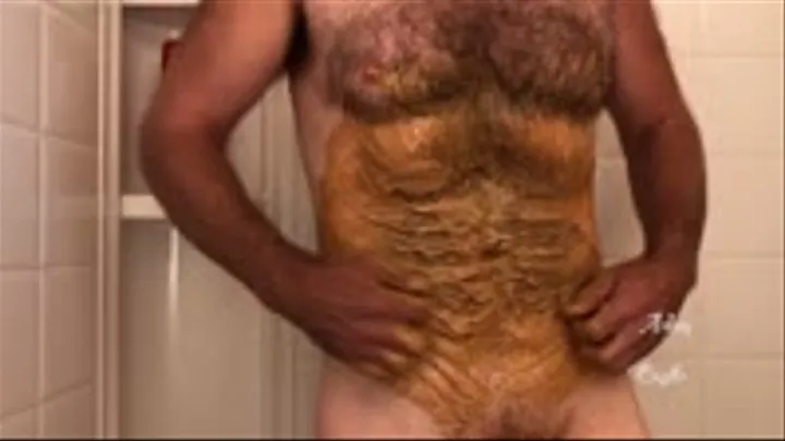 Hairy Dude Rubs Peanut Butter All Over His Belly