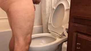 Hairy Stud Nude Jacks Off On Toilet To Cum