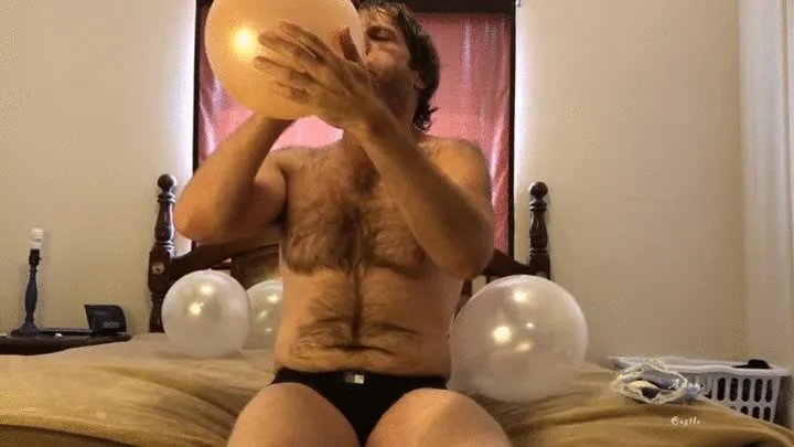 Stud N Jockstrap Plays With Balloons