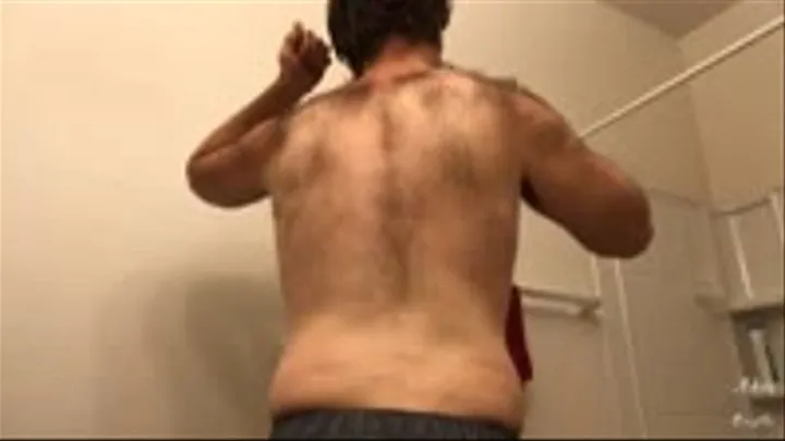 Stud Shaves & Shows Off His Hairy Back