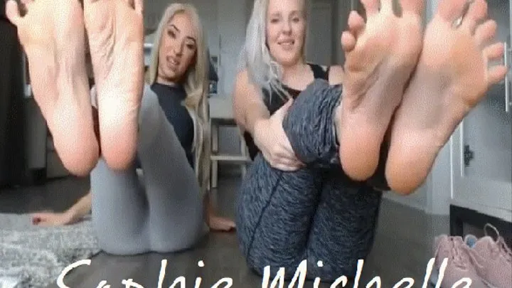 2 Girls Stomp Trample & Butt Drop On The Slave