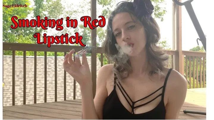 Sage Eldritch Cigarette Smoking in Red Lipstick