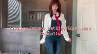 Uraraka Ochako Wetting Her Blue Jean Overalls