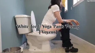 White Tee & Yoga Pants Peeing [Voyeur]