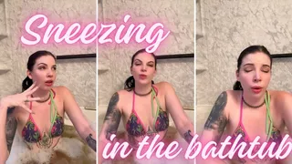 Sneezing Fit in Bathtub