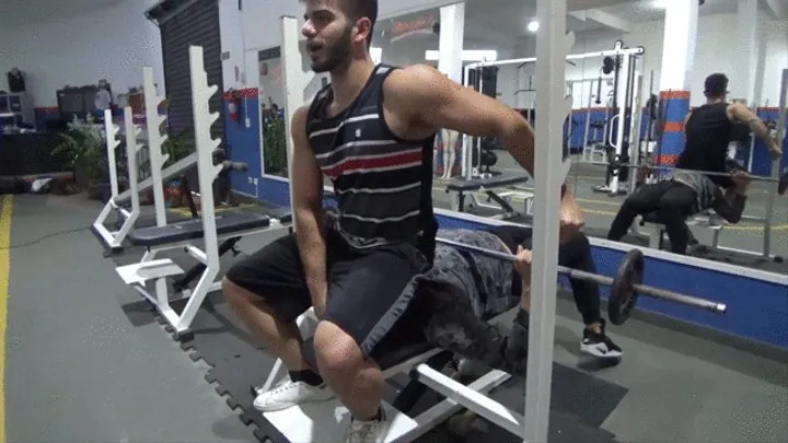 cruel face sitting at the gym fucking daniel on the bench press - by derrick jhonson - clip 2