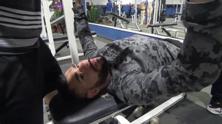 cruel face sitting at the gym fucking daniel on the bench press - by derrick jhonson - clip 1